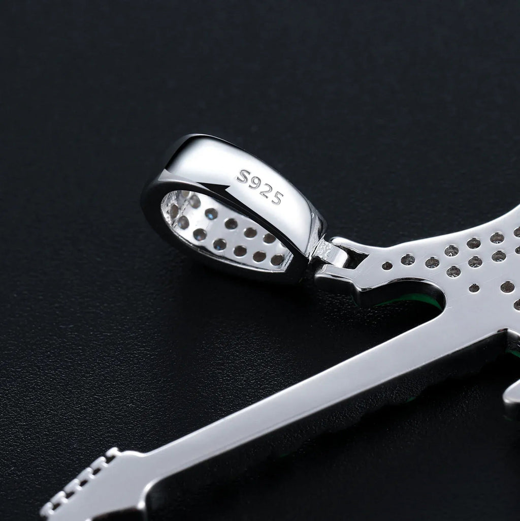 Moissanite Glow Guitar Pendant – “Electric Pulse” Edition - Shop Gold Supply