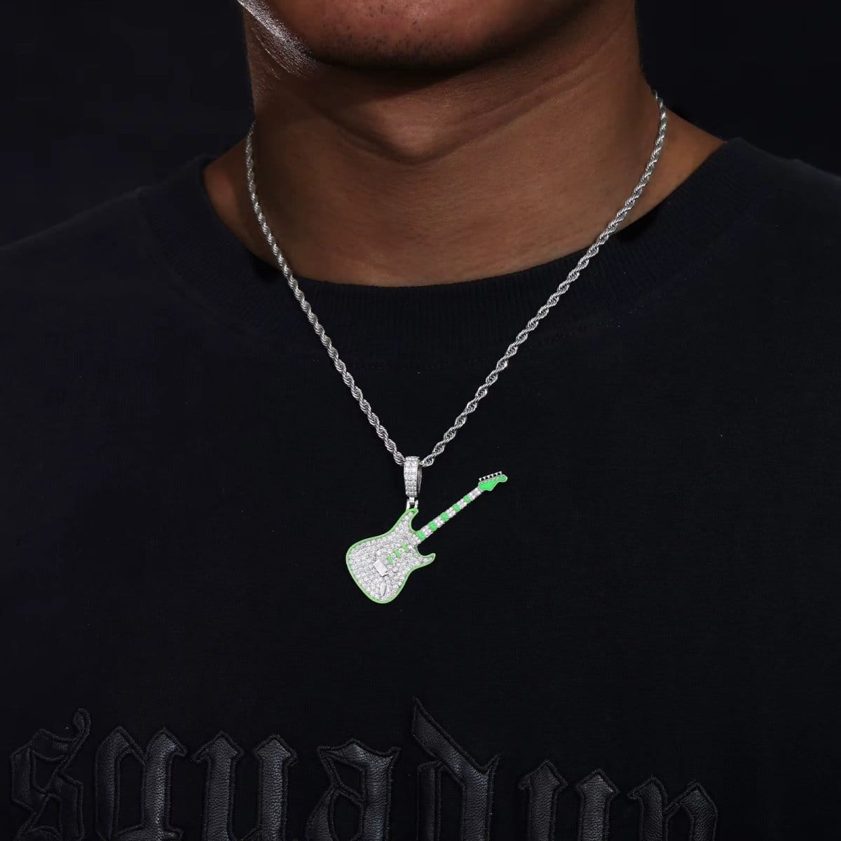 Moissanite Glow Guitar Pendant – “Electric Pulse” Edition - The Gold Supply