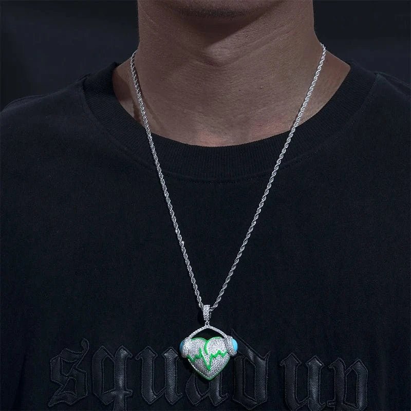 Moissanite Glow Heart Pendant – “Heartbeat Harmony” Edition - Shop Gold Supply