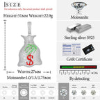 Moissanite Glow Money Bag Pendant – “Secure the Bag” Edition - Shop Gold Supply