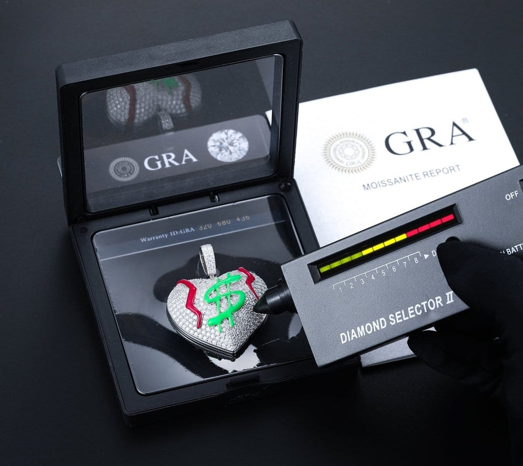 Moissanite Glow Money Heart Pendant – “Broken Rich” Edition - The Gold Supply