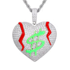 Moissanite Glow Money Heart Pendant – “Broken Rich” Edition - The Gold Supply