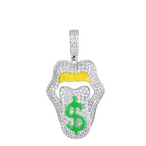 Moissanite Glow Money Mouth Pendant – “Drip Dollar” Edition - Shop Gold Supply