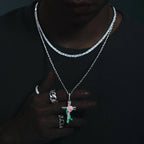 Moissanite Glow Rose Cross Pendant – “Eternal Bloom” Edition - Shop Gold Supply