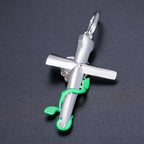 Moissanite Glow Rose Cross Pendant – “Eternal Bloom” Edition - Shop Gold Supply