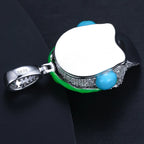 Moissanite Glow Skull Glow Pendant – “Neon Drip” Edition White Gold - Shop Gold Supply