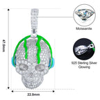 Moissanite Glow Skull Glow Pendant – “Neon Drip” Edition Yellow Gold - Shop Gold Supply