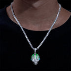Moissanite Glow Skull Glow Pendant – “Neon Drip” Edition Yellow Gold - Shop Gold Supply