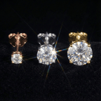 Moissanite Stud Earrings 10MM 925 Silver White Gold - Shop Gold Supply