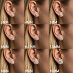 Moissanite Stud Earrings 10MM 925 Silver White Gold - Shop Gold Supply