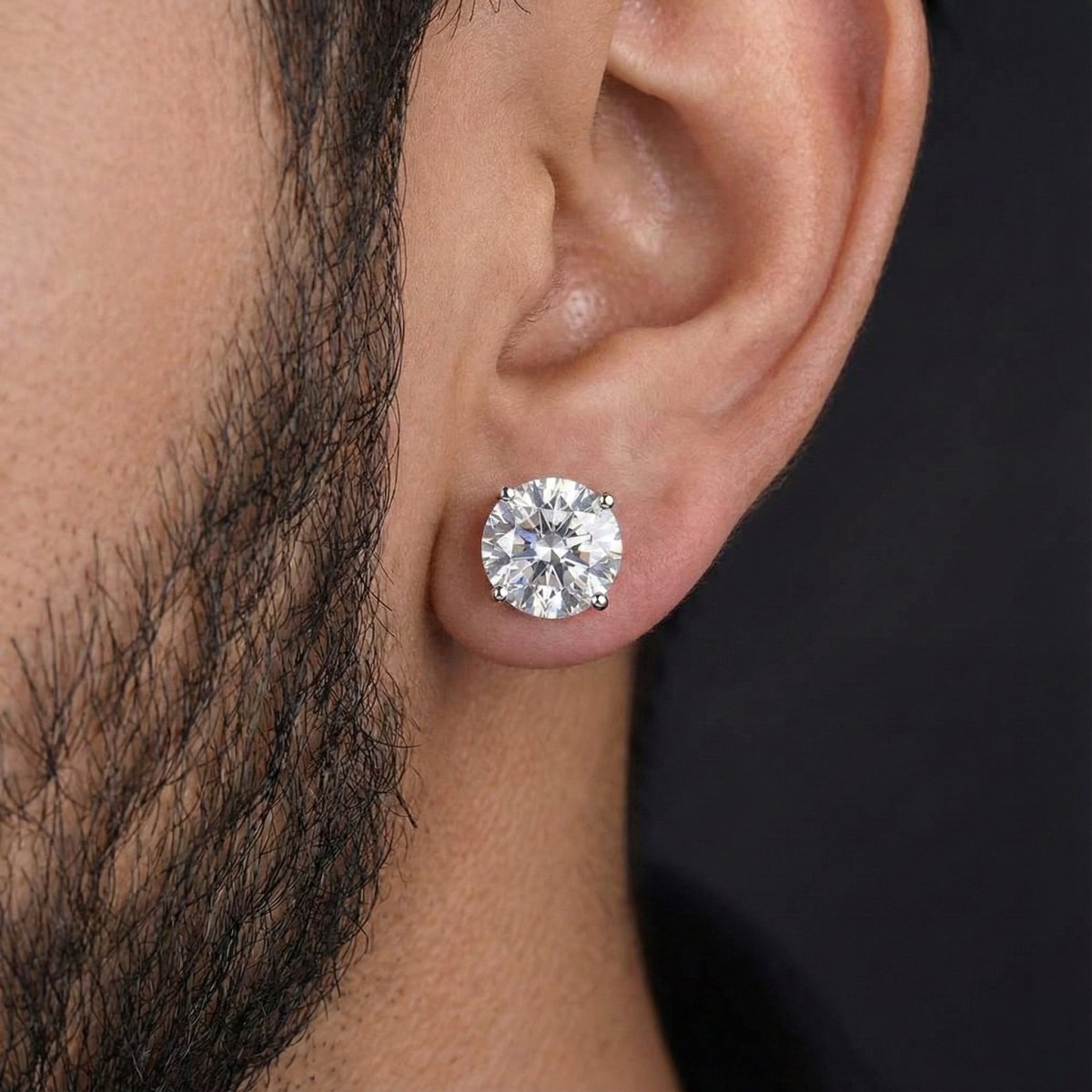 Moissanite Stud Earrings 3MM 925 Silver White Gold - Shop Gold Supply