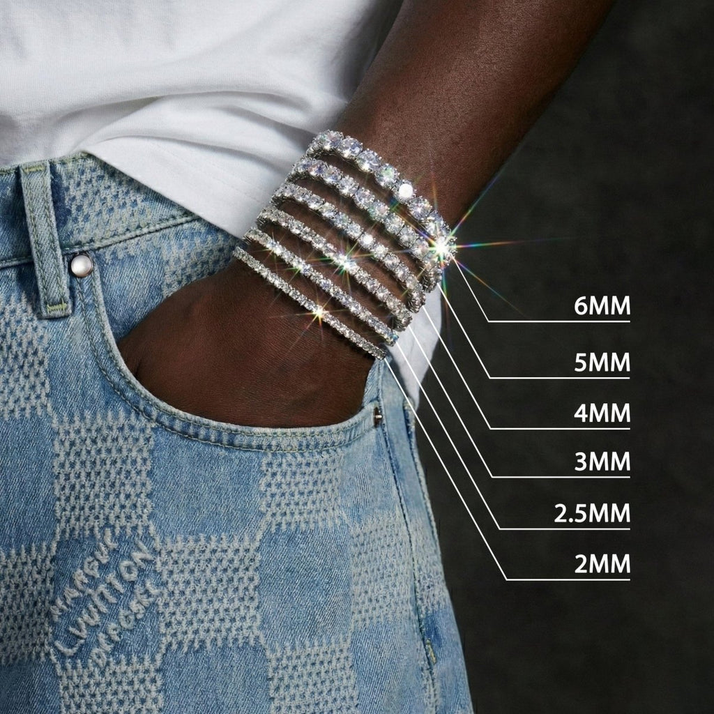 2MM / White Gold / 6 IN Moissanite Tennis Bracelet – “Eternal Shine” Edition - The Gold Supply