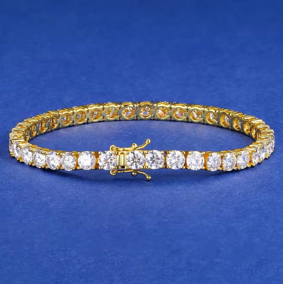 2MM / Yellow Gold / 6 IN Moissanite Tennis Bracelet – “Eternal Shine” Edition - The Gold Supply