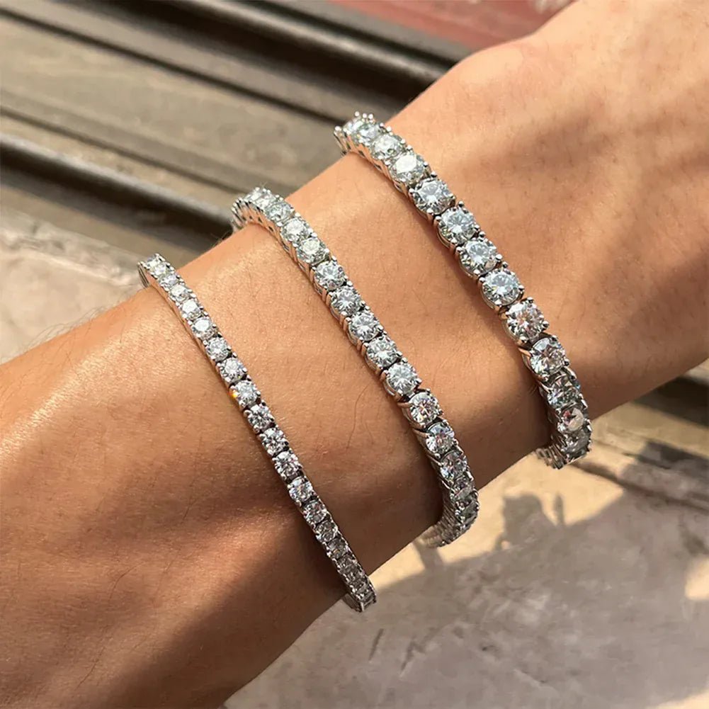 Moissanite Tennis Bracelet – “Eternal Shine” Edition 6MM White Gold 6 IN - Shop Gold Supply