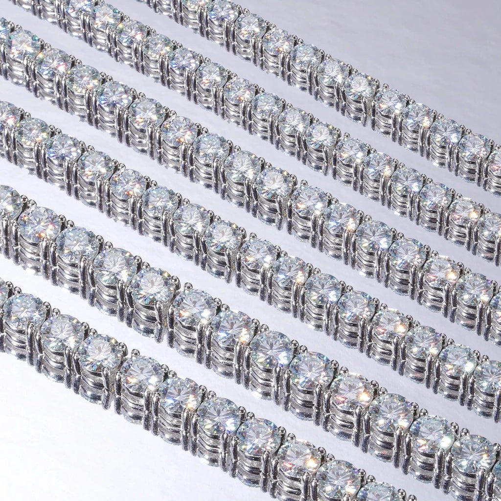 Moissanite Tennis Bracelet – “Eternal Shine” Edition 6MM White Gold 6 IN - Shop Gold Supply