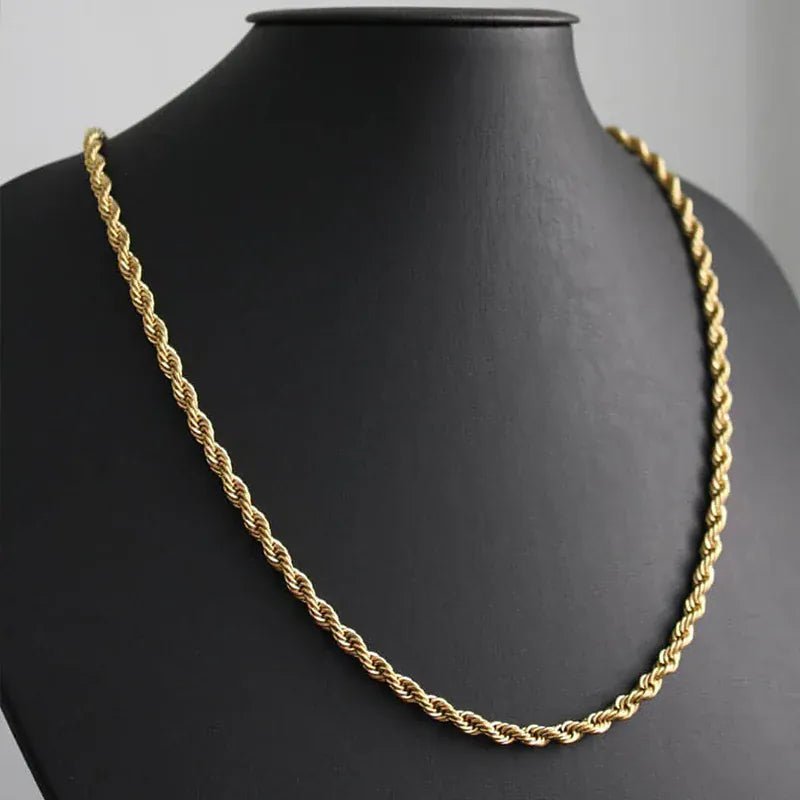 Never Tarnish 3MM Rope Chain – “Eternal Twist” Edition 18 IN White Gold - Shop Gold Supply