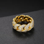 Pavé Cuban Link Ring – “Royal Ice Weave” Edition Yellow Gold 7 - Shop Gold Supply