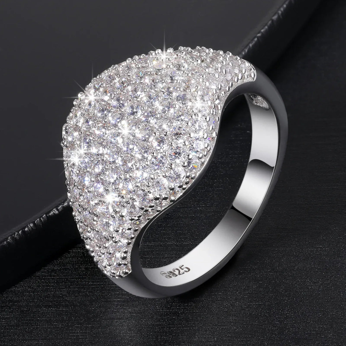 Pavé Wave Dome Ring – “Glacier Crest” Edition 6 - Shop Gold Supply