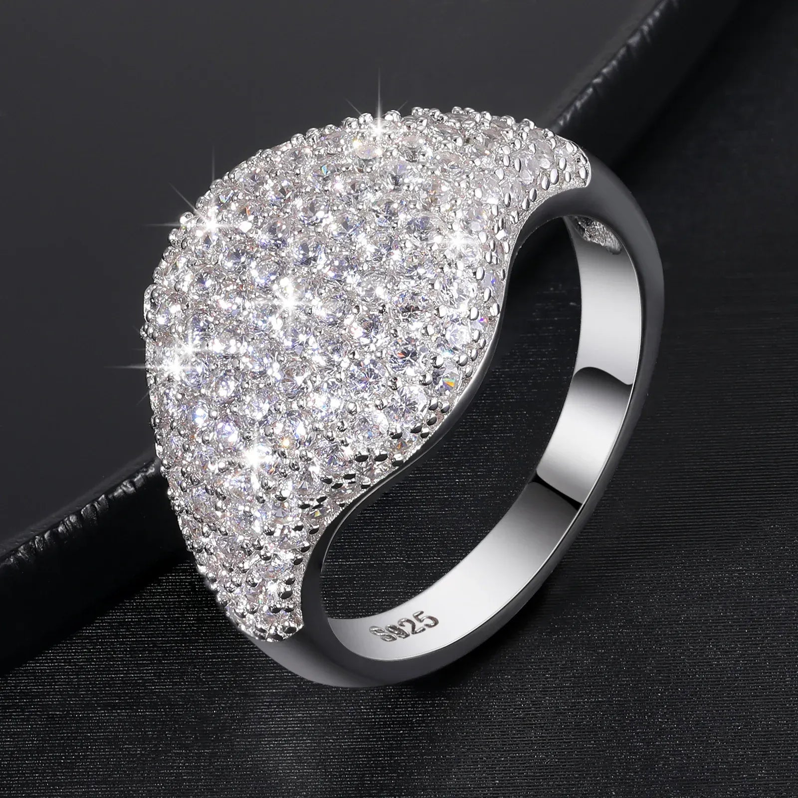 Pavé Wave Dome Ring – “Glacier Crest” Edition - The Gold Supply