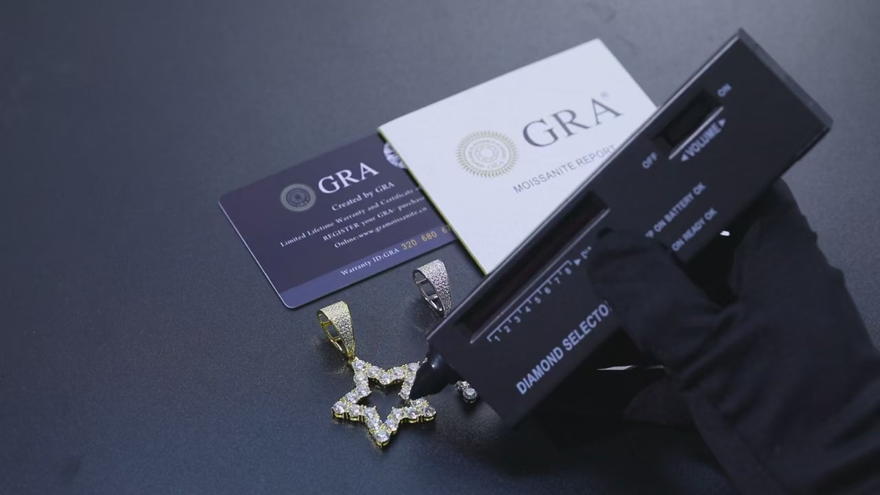 Iced Star Moissanite Pendant – “North Star Shine” Edition