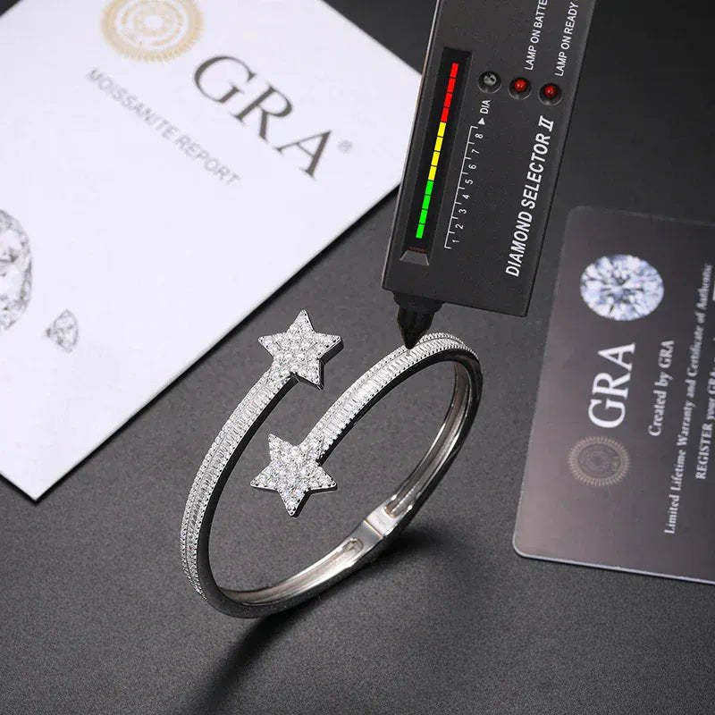 Shooting Star Wrap Bangle Bracelet – “Cosmic Trail” Edition VVS 5A CZ 7 IN - Shop Gold Supply