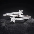 Shooting Star Wrap Bangle Bracelet – “Cosmic Trail” Edition VVS 5A CZ 7 IN - Shop Gold Supply