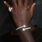 Shooting Star Wrap Bangle Bracelet – “Cosmic Trail” Edition VVS 5A CZ 7 IN - Shop Gold Supply