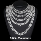 Moissanite / 8MM / 18 IN (Necklace) Square-Edge Cuban Link Chain – “Arctic Edge” Edition - The Gold Supply