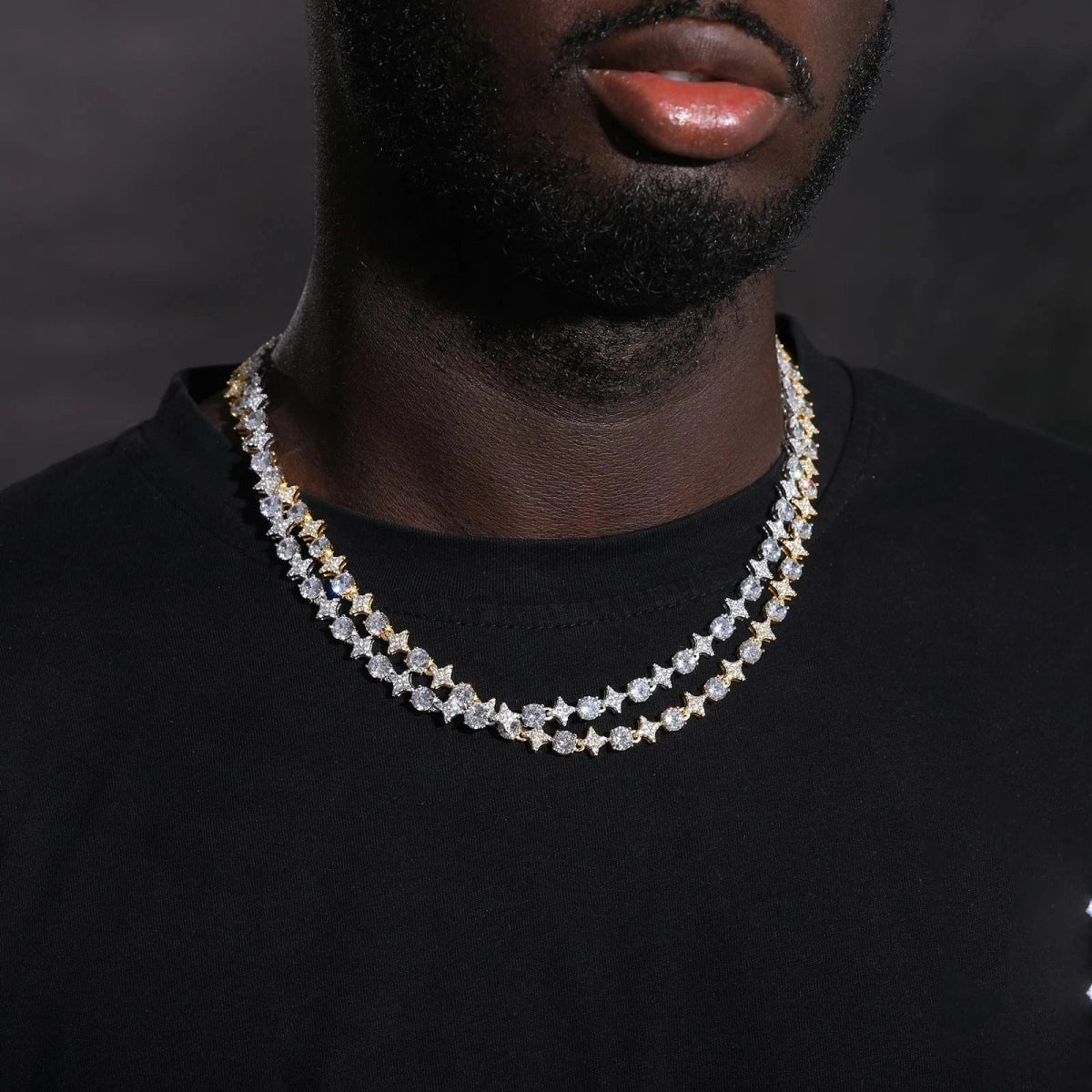 Starburst Tennis Bracelet – “Constellation Links” Edition White Gold 6MM S925 Moissanite 6 IN - Shop Gold Supply