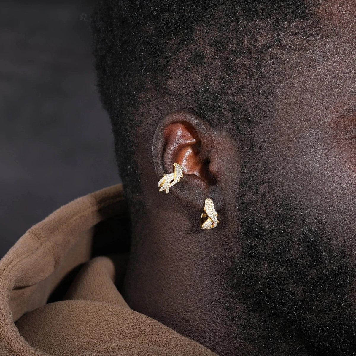 Thorn Clip Earrings – “Icebound Thorns” Edition Moissanite Yellow Gold 1pc - Shop Gold Supply