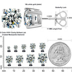 VIP Moissanite Stud Earrings 10MM 925 Silver White Gold - Shop Gold Supply