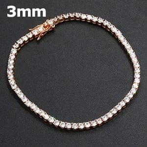 Rose Gold / 7 IN / 3MM VVS1 Tennis Bracelet – “Diamond Line” Edition - The Gold Supply