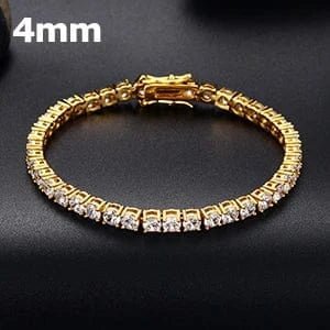 Yellow Gold / 7 IN / 4MM VVS1 Tennis Bracelet – “Diamond Line” Edition - The Gold Supply