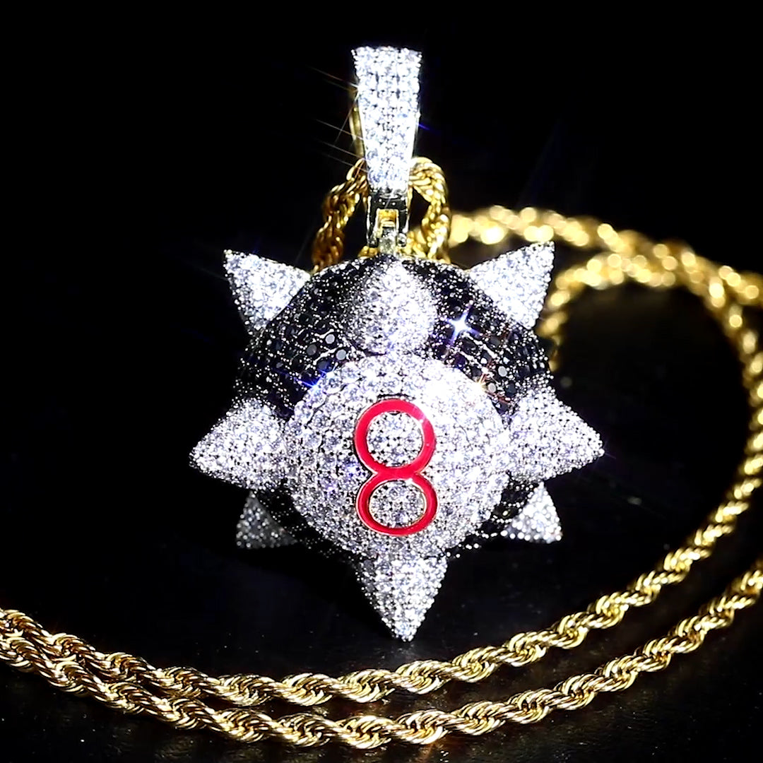Spiked 8 Ball Necklace – The Gold Supply