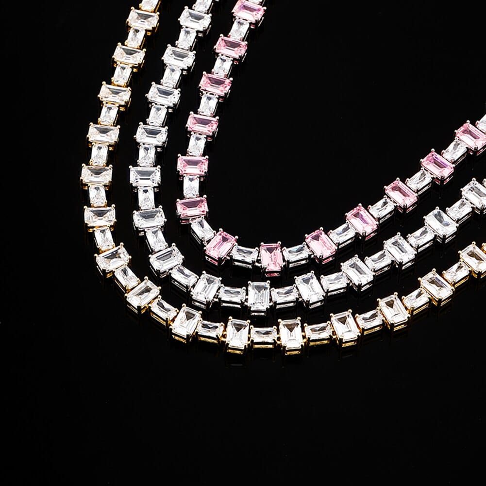 Baguette Tennis Chain Necklace【5mm】 5mm Baguette Tennis Chain – Cernucci US