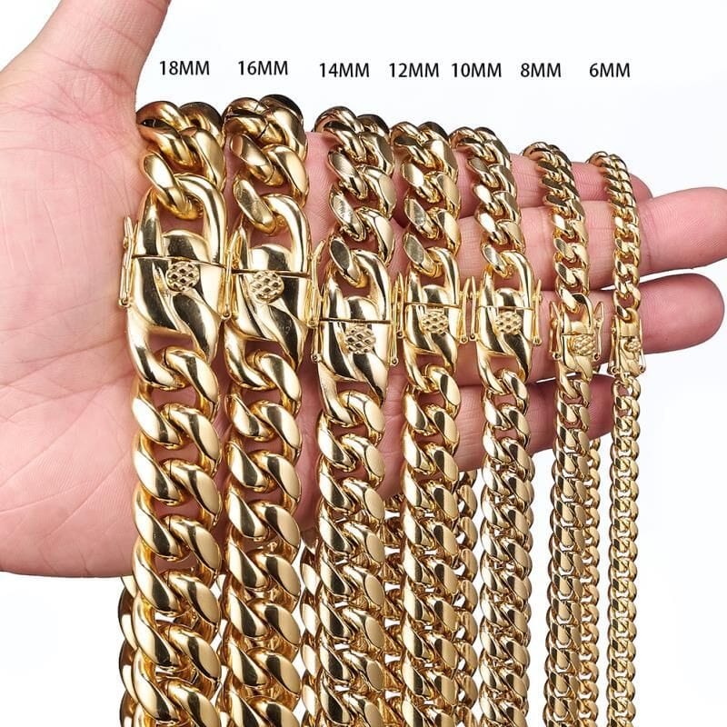 Cuban Chain Gold 8MM 18 IN - Shop Gold Supply