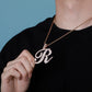 R / Gold Cursive Letter Necklace - The Gold Supply