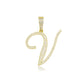 V / Gold Cursive Letter Necklace - The Gold Supply