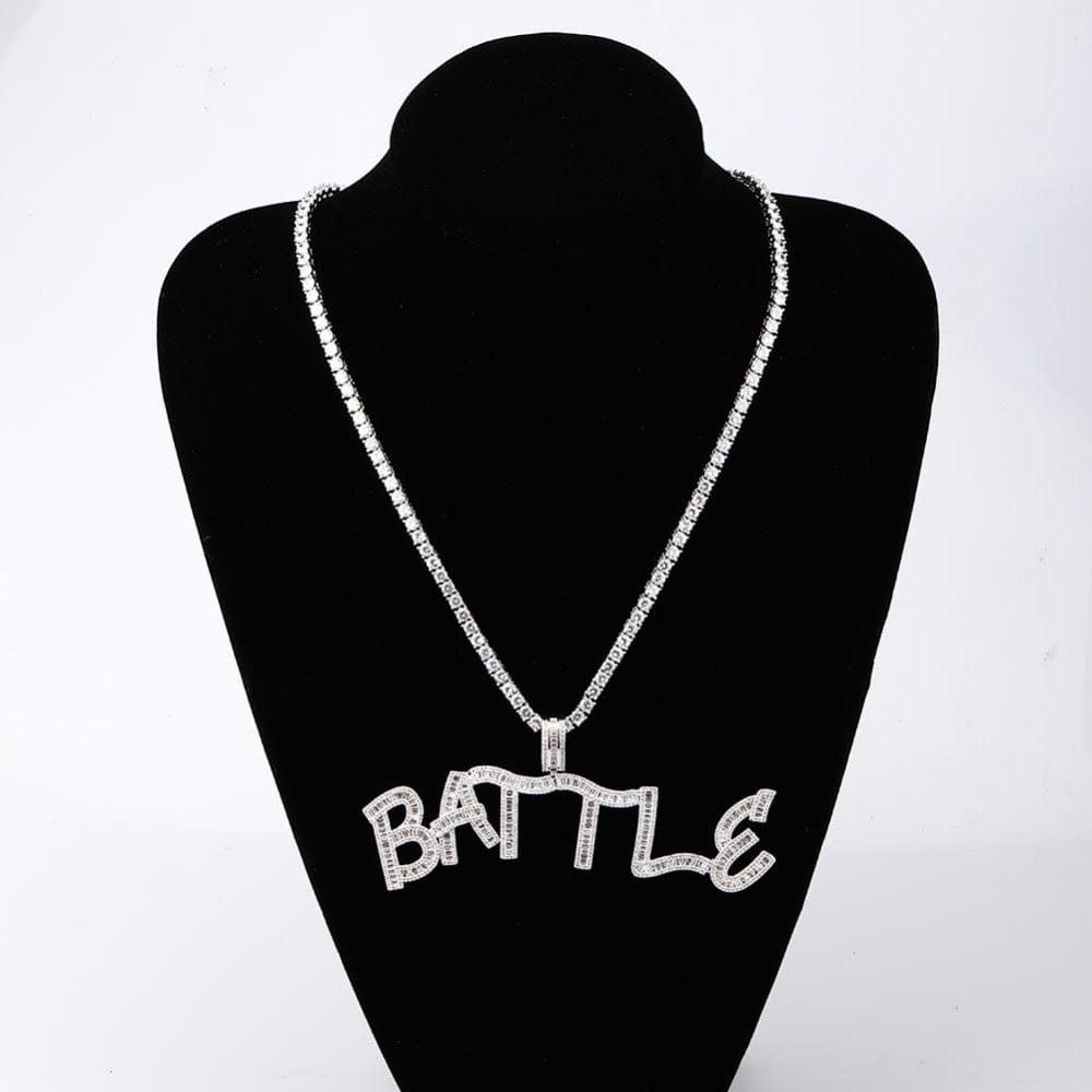 Custom Baguette Letter Necklace Gold 4MM Tennis 18 IN - Shop Gold Supply