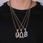 Custom Baguette Letter Necklace Gold Rope 18 IN - Shop Gold Supply