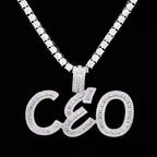 Custom Baguette Letter Necklace Gold Rope 18 IN - Shop Gold Supply