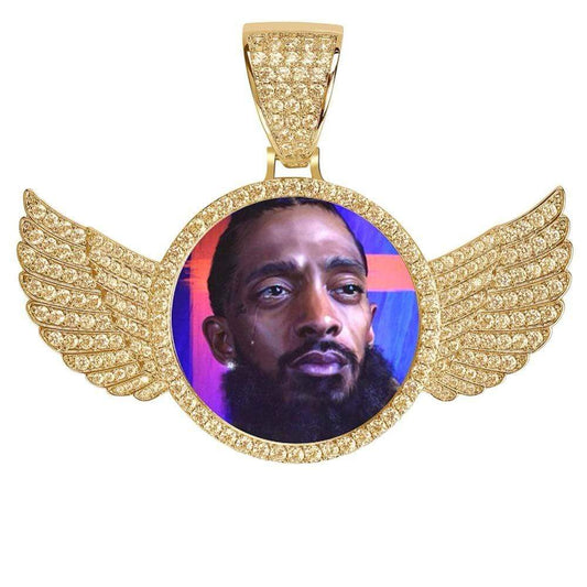 Custom Wings Photo Necklace - The Gold Supply