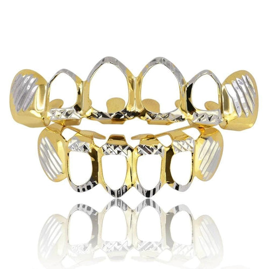 Two-Tone / Set Diamond-Cut Open Grillz - The Gold Supply