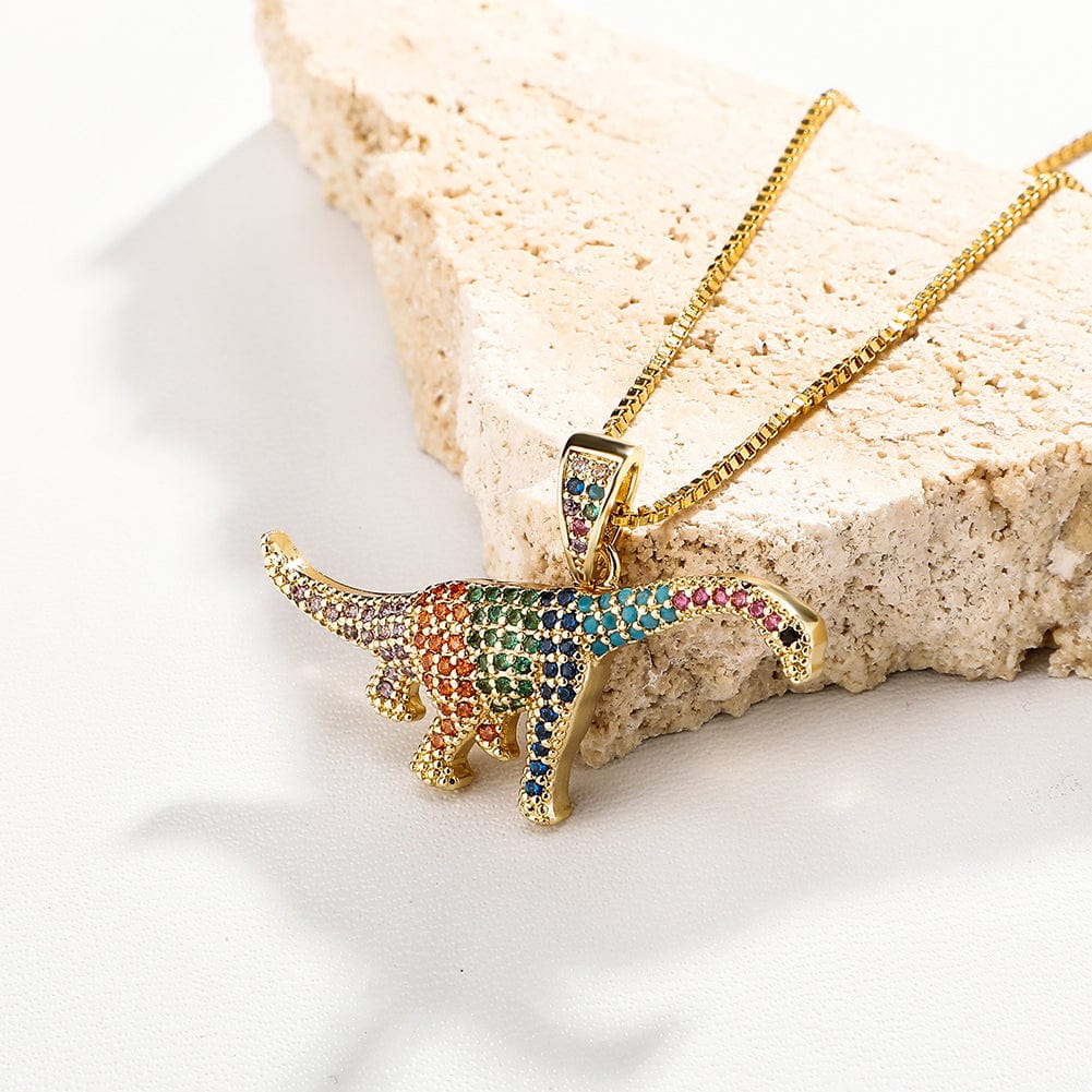Tyrannosaurus Dinosaur Charm Necklace - Gold Finished Dinosaur Jewelry –  Mark Poulin Jewelry