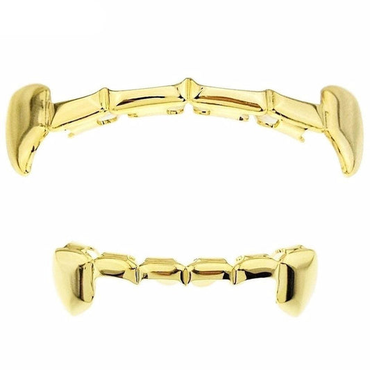 Gold / Set Half Tooth Fang Grillz - The Gold Supply