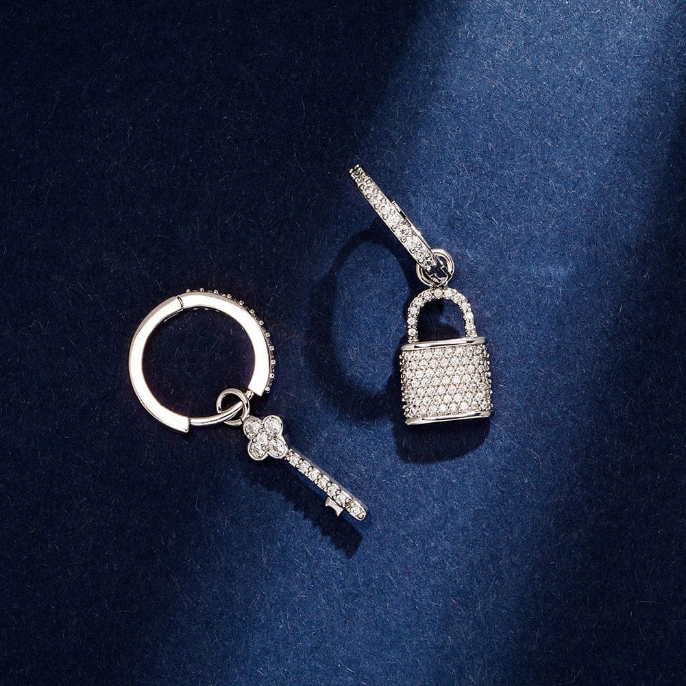 Status Syndicate lock and key earrings