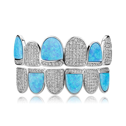 Silver / Set Opal Silver Grillz - The Gold Supply