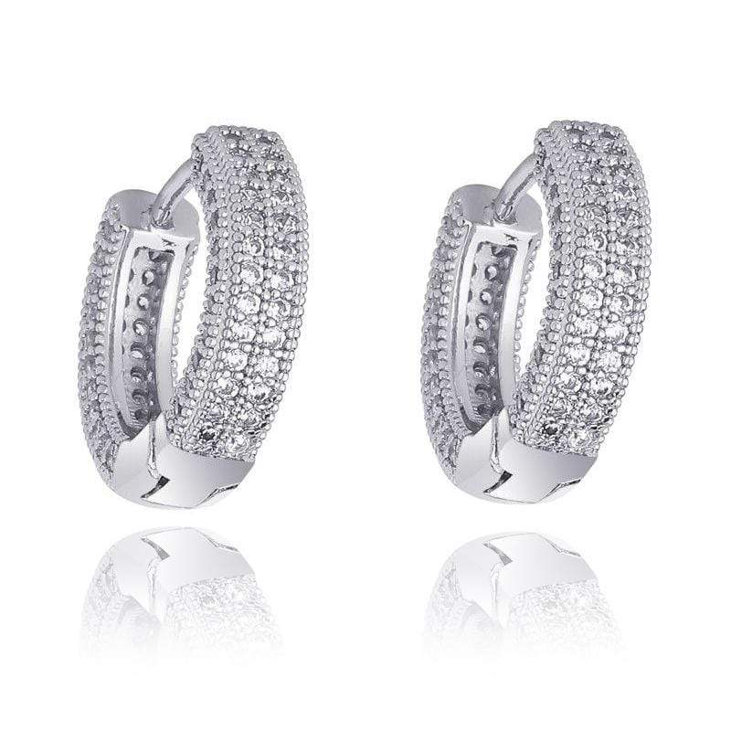 Numbering♥ #3122 Basic Pave Hoop Earrings /追跡付 Pave Hoop Earrings – The Gold Supply