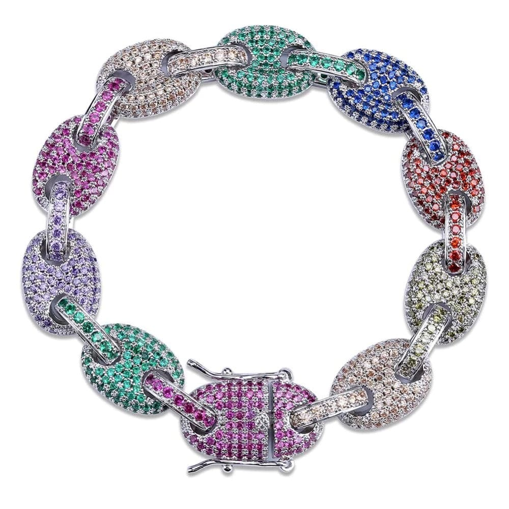 Pave Rainbow Gucci Link Bracelet - The Gold Supply