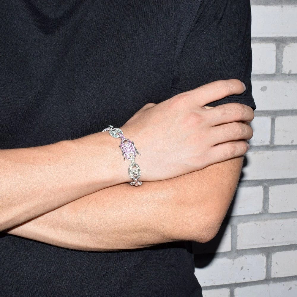 Pave Rainbow Gucci Link Bracelet - The Gold Supply
